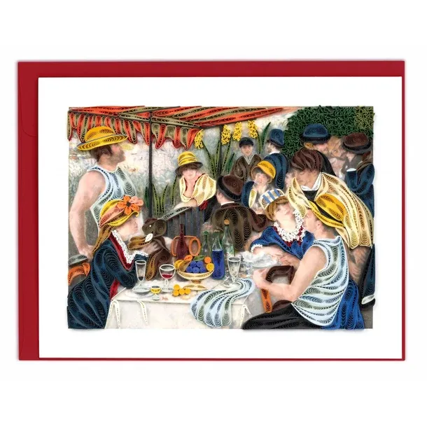 AS0008 - ARTIST SERIES QUILLING CARD - RENOIR - LUNCHEON OF THE BOATING PARTY / 7 IN. X 5.5 IN.