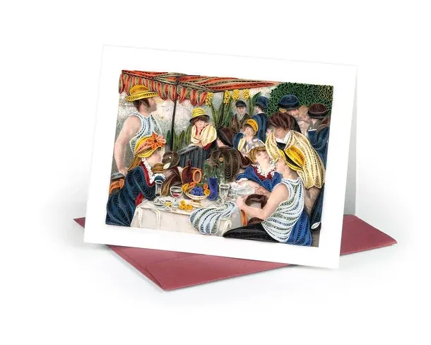AS0008 - ARTIST SERIES QUILLING CARD - RENOIR - LUNCHEON OF THE BOATING PARTY / 7 IN. X 5.5 IN.