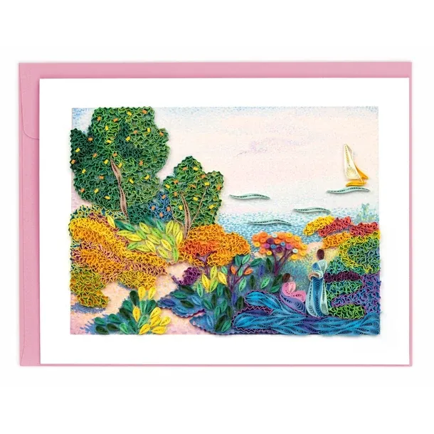 AS0002 - ARTIST SERIES QUILLING CARD - CROSS - THE WOMEN BY THE SHORE, MEDITERRANEAN / 7 IN. X 5.5 IN.