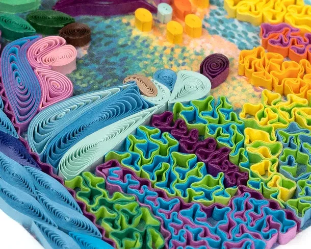 AS0002 - ARTIST SERIES QUILLING CARD - CROSS - THE WOMEN BY THE SHORE, MEDITERRANEAN / 7 IN. X 5.5 IN.