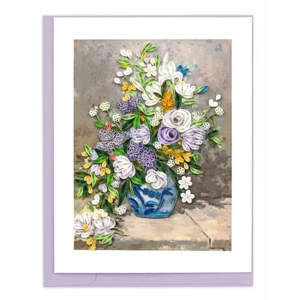 AS0010 - ARTIST SERIES QUILLING CARD - RENOIR - SPRING BOUQUET / 5.5 IN. X 7 IN.