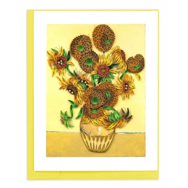 AS0012 - ARTIST SERIES QUILLING CARD - VAN GOGH - SUNFLOWERS / 5.5 IN. X 7 IN.