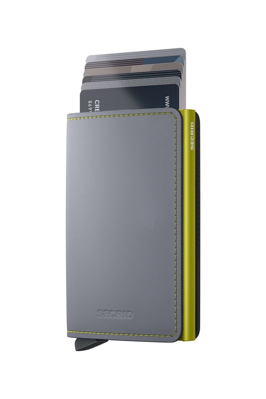 SM / SLIMWALLET - MATTE GREY &amp; LIME