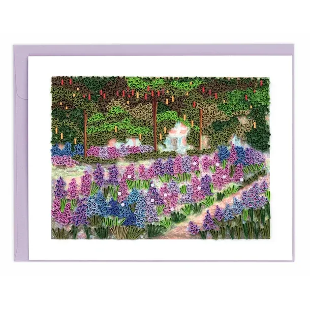 AS0006 - ARTIST SERIES QUILLING CARD - MONET - THE ARTIST'S GARDEN AT GIVERNEY / 7 IN. X 5.5 IN.