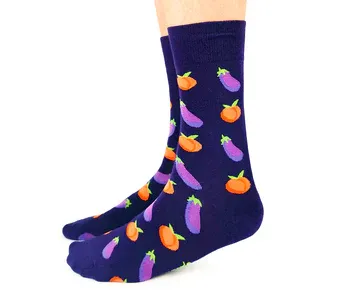 1264 - MEN'S SOCKS - PEACHES + EGGPLANTS