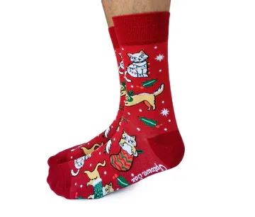 1417 - MEN'S SOCKS - FELINE FESTIVE