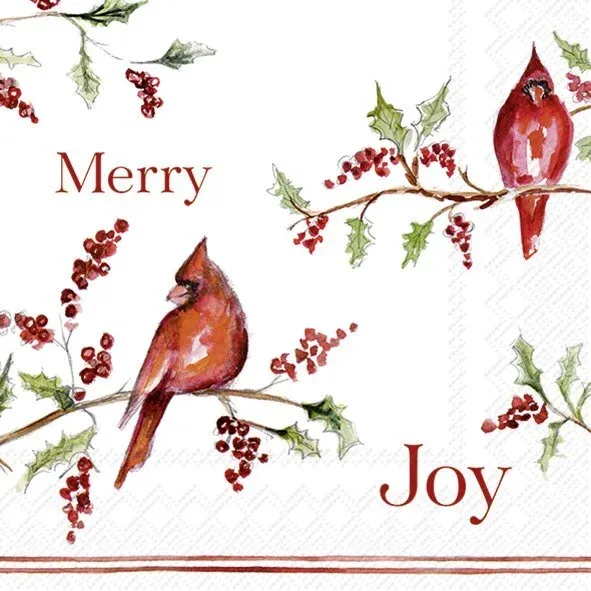 L1060300 - LUNCHEON NAPKIN / CHRISTMAS CARDINAL