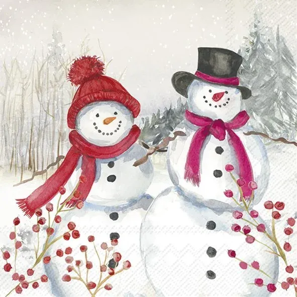 C1059500 - COCKTAIL NAPKIN / SNOWMEN FAMILY