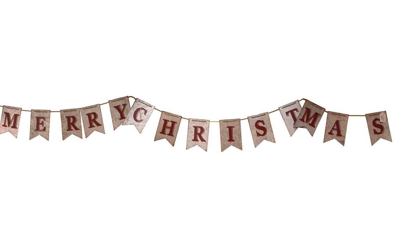 JET50 - CHRISTMAS DÉCOR - HANGING GALVANIZED MERRY CHRISTMAS