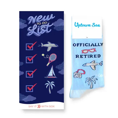0007 - SOCK CARD - OFFICIALLY RETIRED