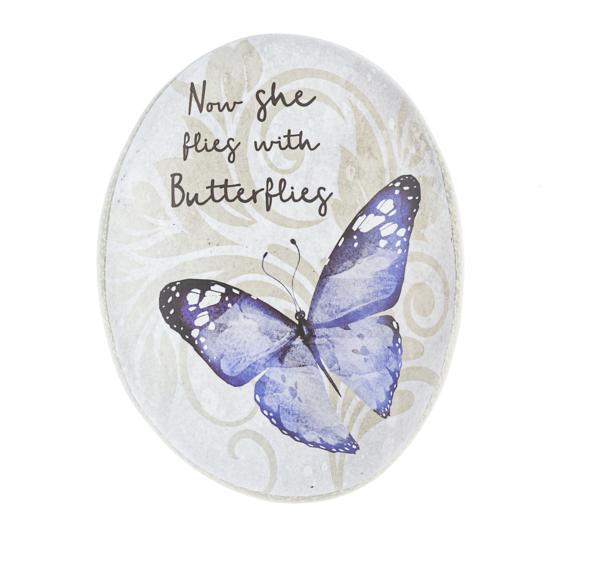ME186343 - MEMORY / BEREAVEMENT STONE 3/ASST, STYLE/COLOUR: BUTTERFLY