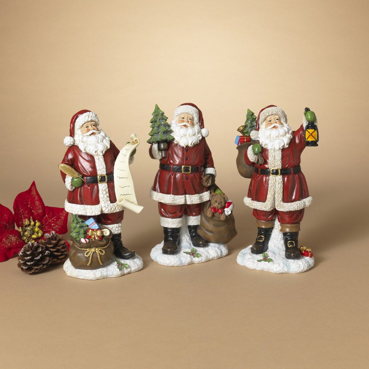 2685410 - 9.8" RESIN HOLIDAY SANTA 3/ASST