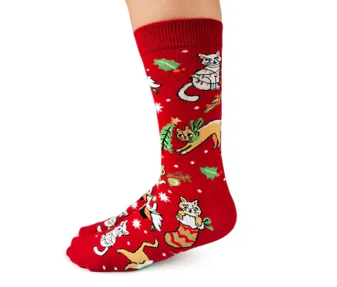 2476 - WOMEN'S SOCKS - FELINE FESTIVE