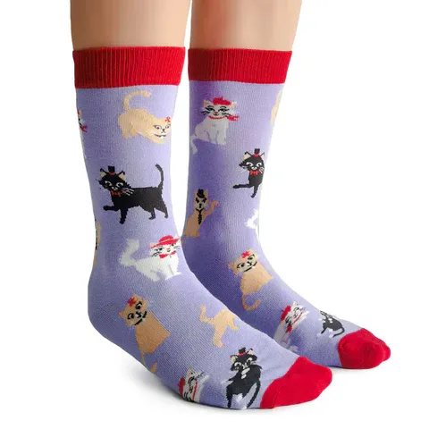 2292 - WOMEN'S SOCKS - CATS IN HATS