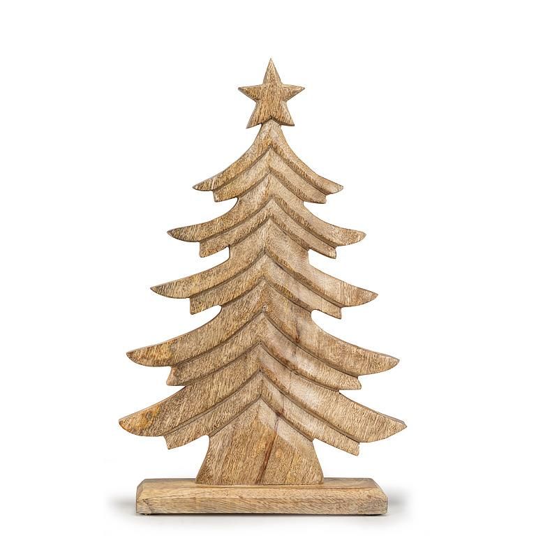 43-TRINITY-663-SM - SM CARVED TREE ON BASE-12.5"H