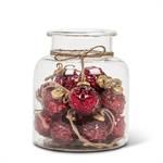 44-APOTHECARY-122 - EMBOSS BALL ORNAMENT / RED