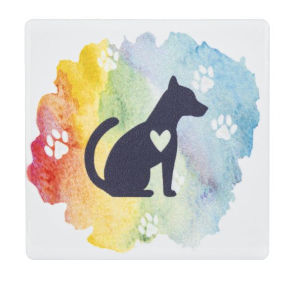 ME190775 - PET BEREAVEMENT/MEMORIAL MAGNET, DESIGN: DOG W/ HEART