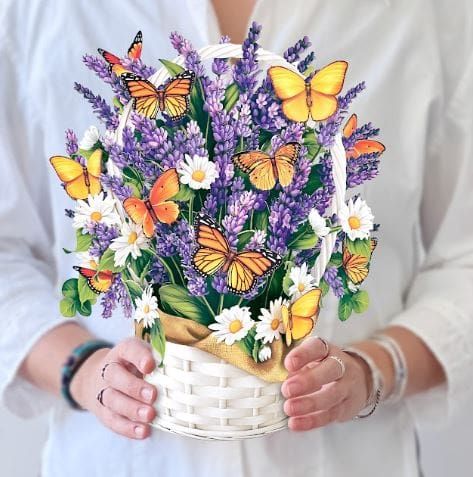 327-3725 - POP-UP FLOWER BOUQUET - LAVENDER + BUTTERFLIES