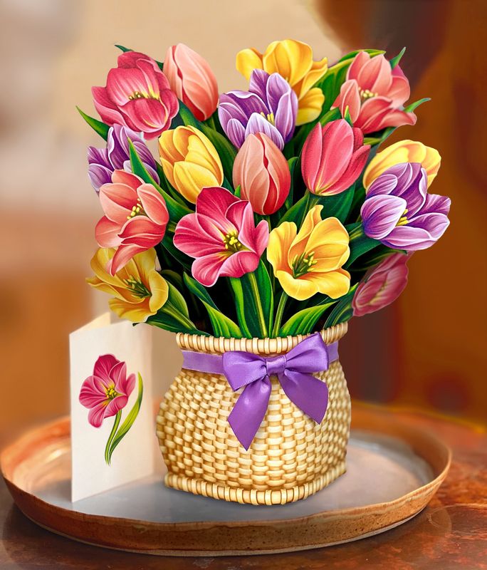 327-3730 - POP-UP FLOWER BOUQUET - FESTIVE TULIPS