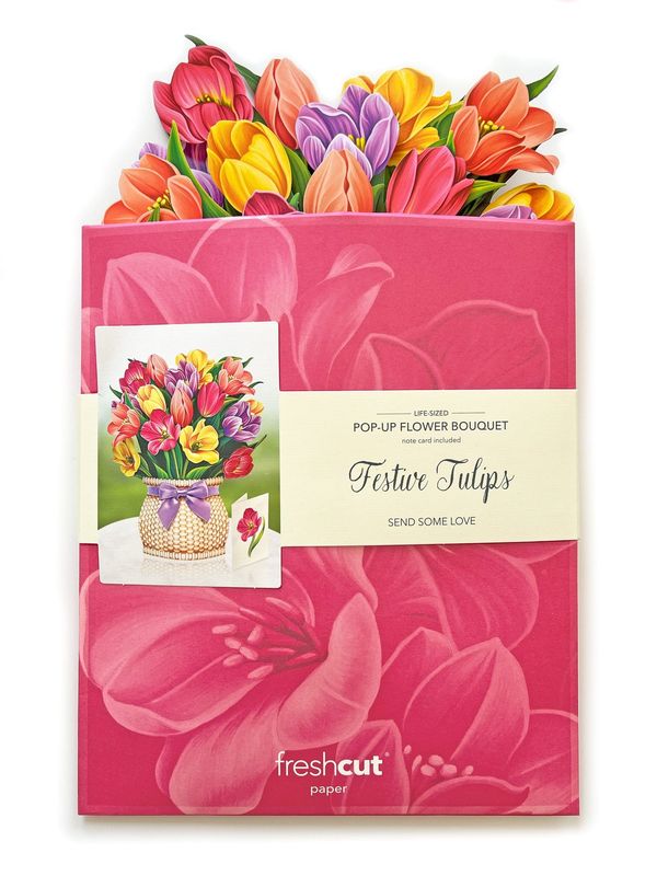 327-3730 - POP-UP FLOWER BOUQUET - FESTIVE TULIPS