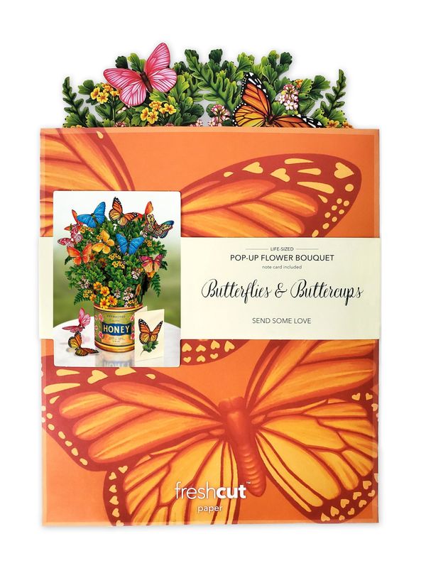 327-3720 - POP-UP FLOWER BOUQUET - BUTTERFLIES + BUTTERCUPS