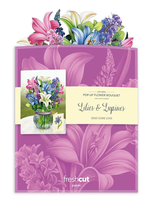 327-3731 - POP-UP FLOWER BOUQUET - LILIES + LUPINES