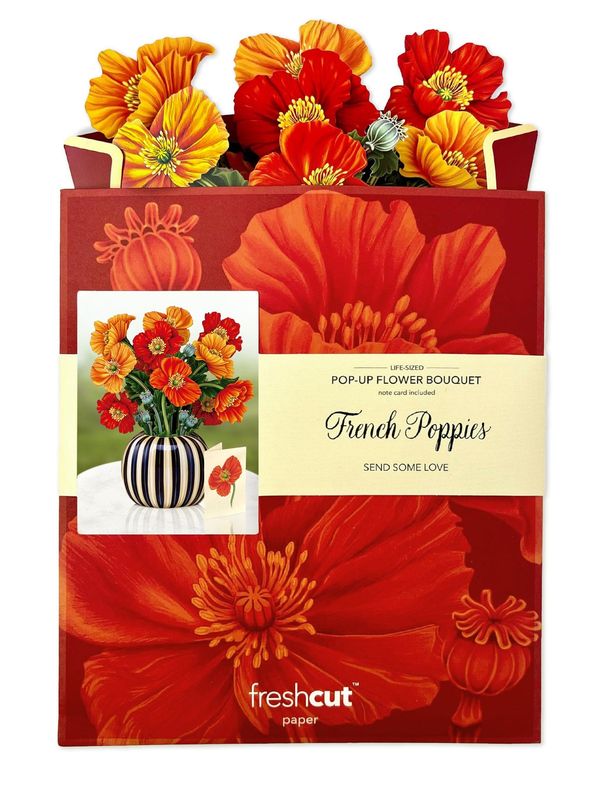 327-3722 - POP-UP FLOWER BOUQUET - FRENCH POPPIES
