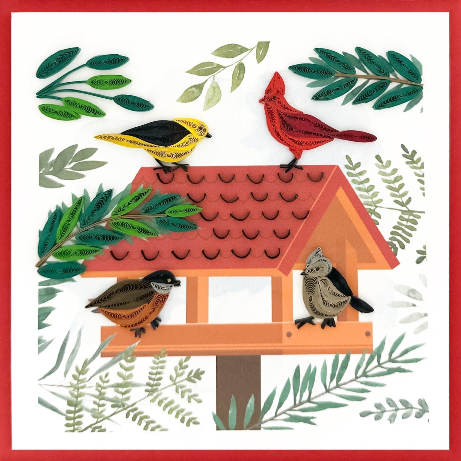 644-QUILL0134 - BL/FEATHERED FRIENDS