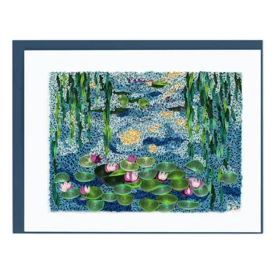 AS0016 - ARTIST SERIES QUILLING CARD - RENOIR - WATER LILIES / 7 IN. X 5.5 IN.