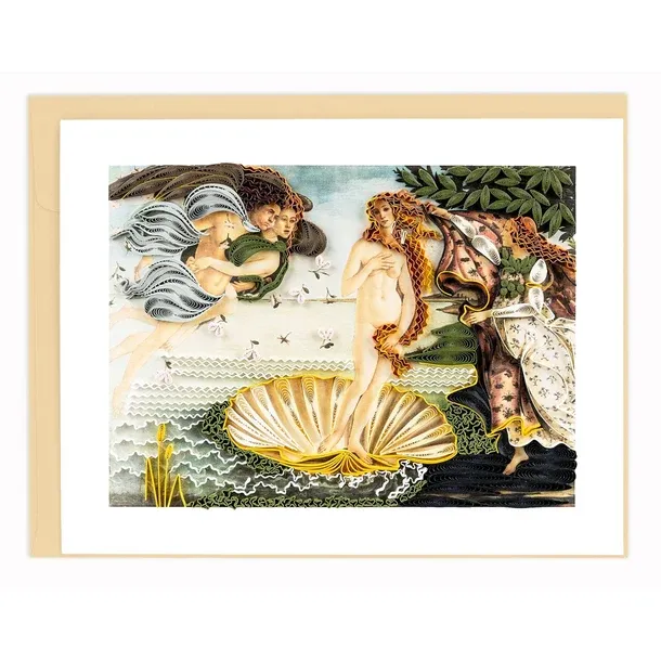 AS0014 - ARTIST SERIES QUILLING CARD - BOTTICELLI - BIRTH OF VENUS / 7 IN. X 5.5 IN.