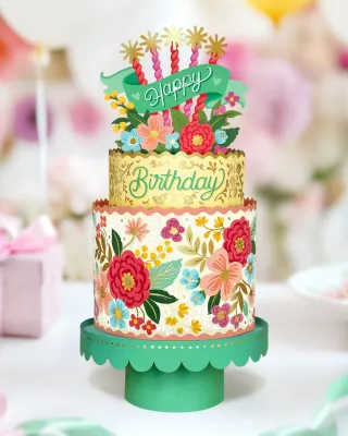 327-7251 - POP-UP - BLOOMING BIRTHDAY CAKE