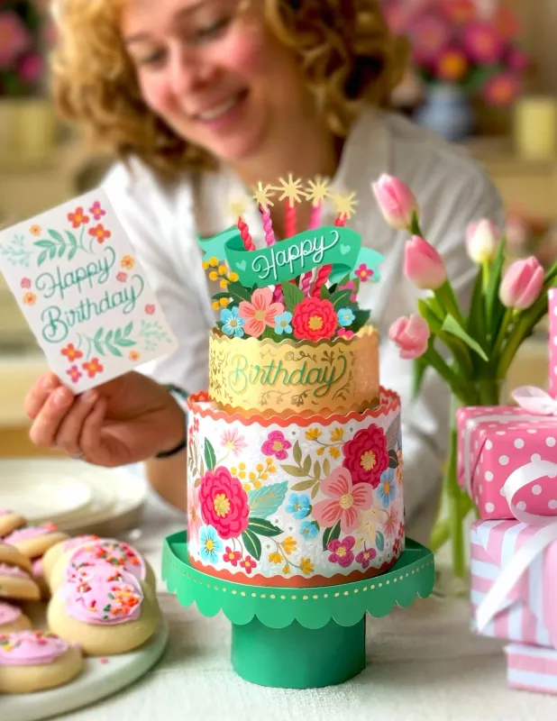 327-7251 - POP-UP - BLOOMING BIRTHDAY CAKE