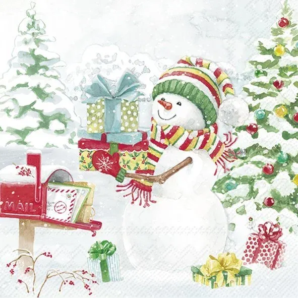 L1084149 - LUNCHEON NAPKIN / SNOWY DAY LIGHT BLUE