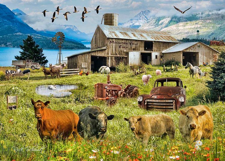 1000 PC - 481 - PUZZLE - MOUNTAIN VIEW FARM