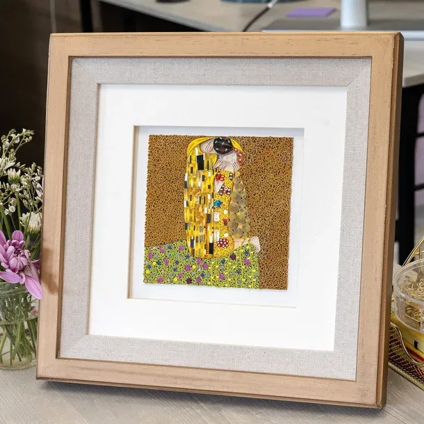 AS0018 - ARTIST SERIES QUILLING CARD - KLIMT - THE KISS / 6 IN. X 6 IN.
