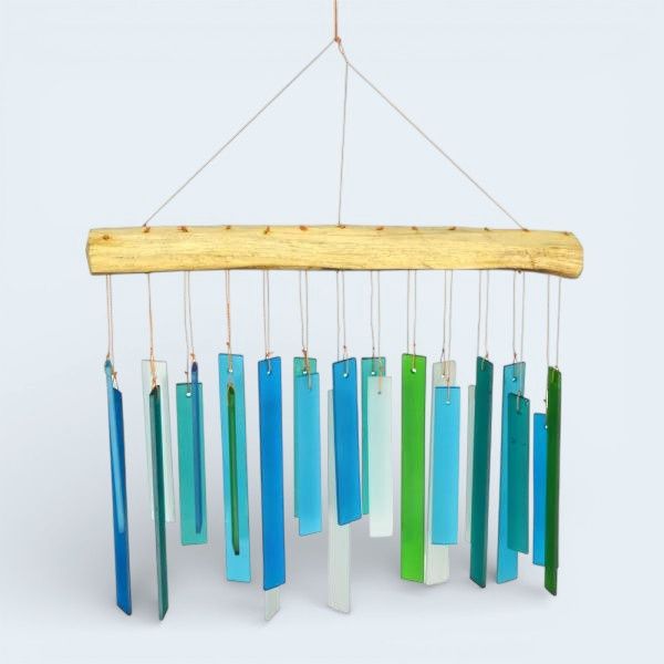 GEBLUEG166 - GLASS CHIME - SEAGLASS