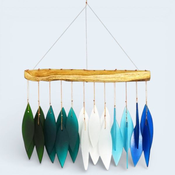 GEBLUEG600 - GLASS CHIME - OCEAN WATERFALL / GRADIENT