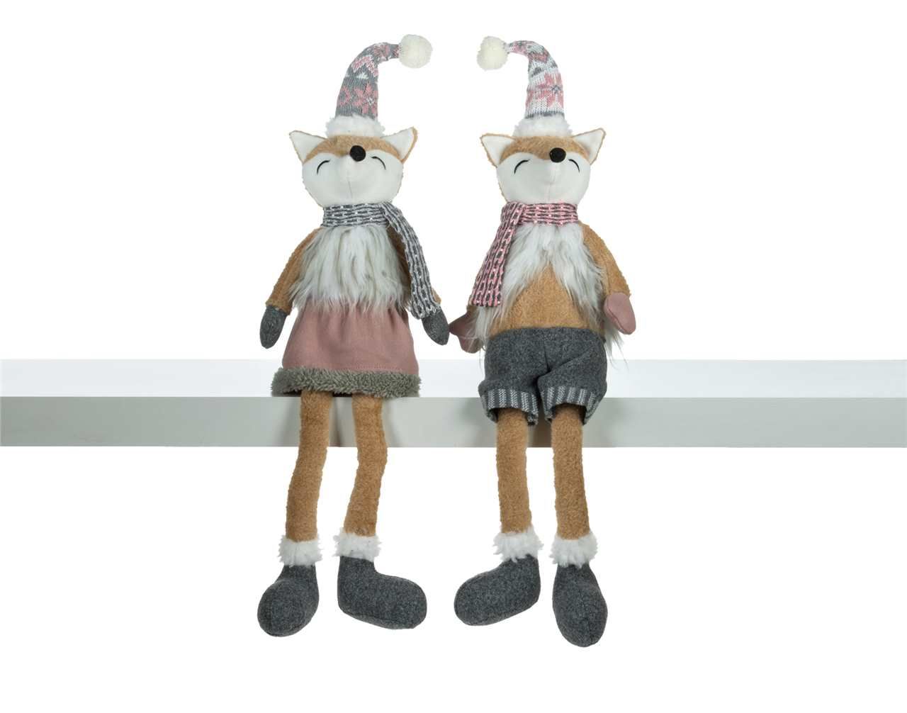 Q4267 - 26" DANGLY LEG BOY/GIRL FOX - 2 ASST