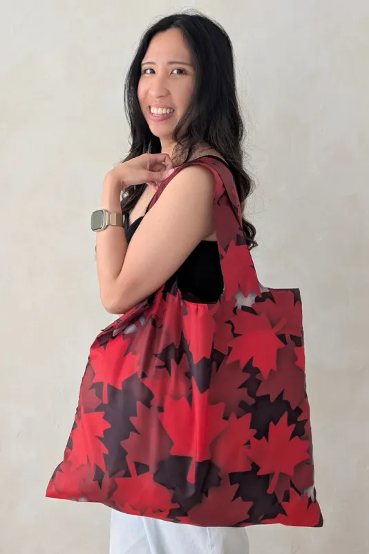 4081 - FOLDABLE TOTE - CANADIAN MAPLE LEAVES
