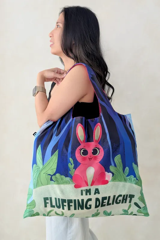 4111 - FOLDABLE TOTE - FUNNY BUNNY