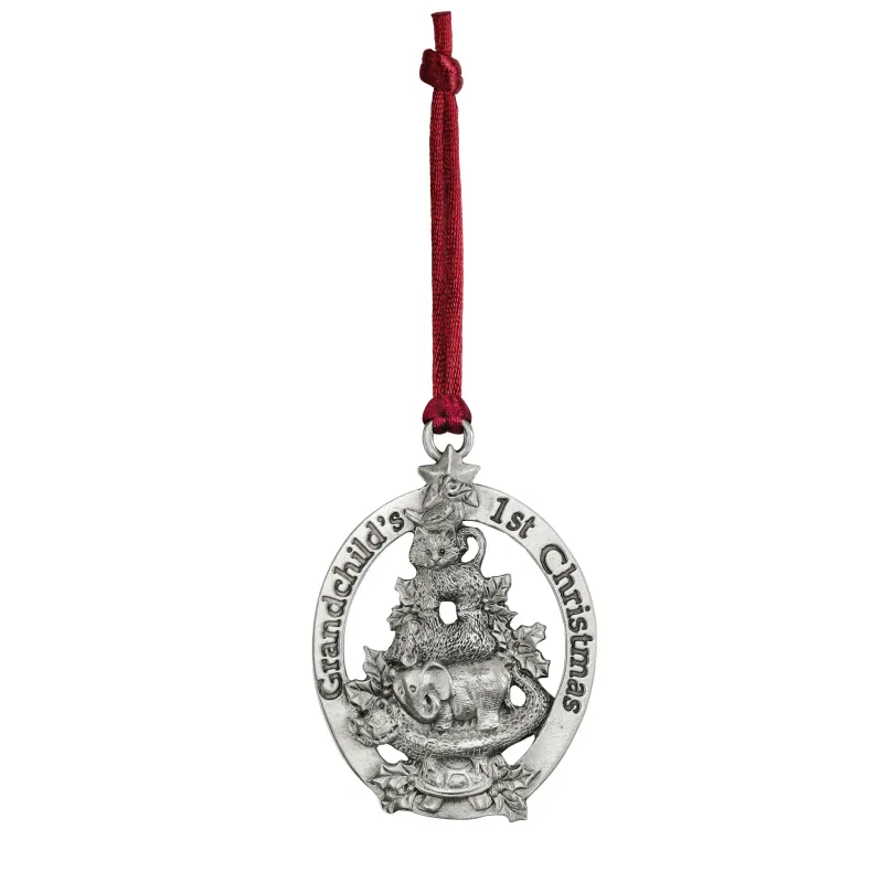 SGSC-576S - PEWTER ORNAMENT - GRANDCHILD 1ST C'MAS