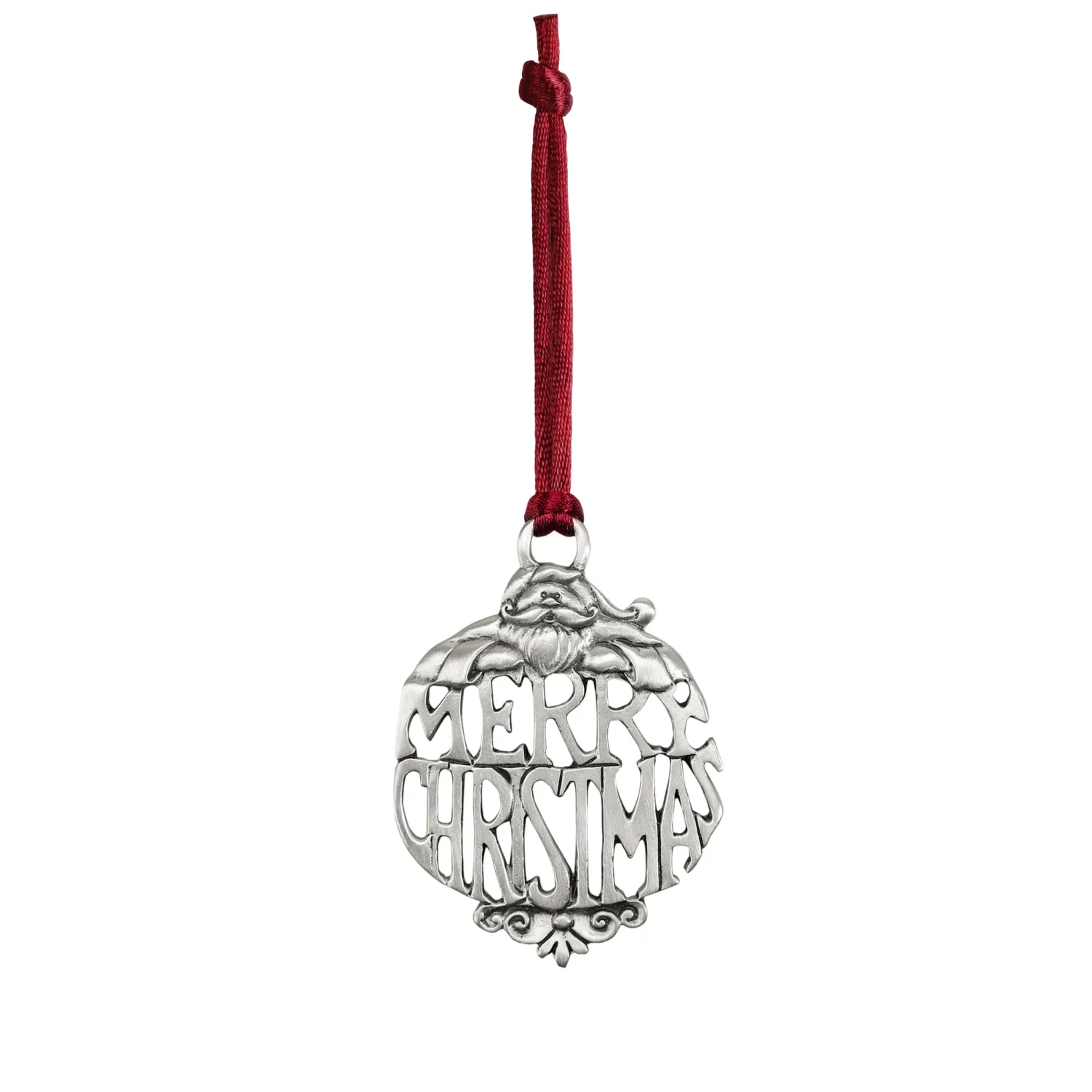 SGSC-593S - PEWTER ORNAMENT - MERRY CHRISTMAS SANTA