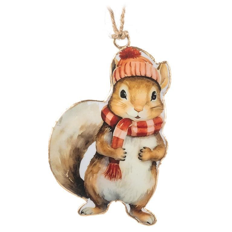 37-IMPRINT-158 - CHRISTMAS MOUSE W/PRESENT ORNAMENT