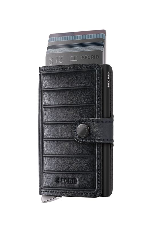 MEl / PREMIUM+ MINIWALLET - EMBOSS LINES BLACK