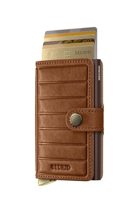 MEl / PREMIUM+ MINIWALLET - EMBOSS LINES COGNAC