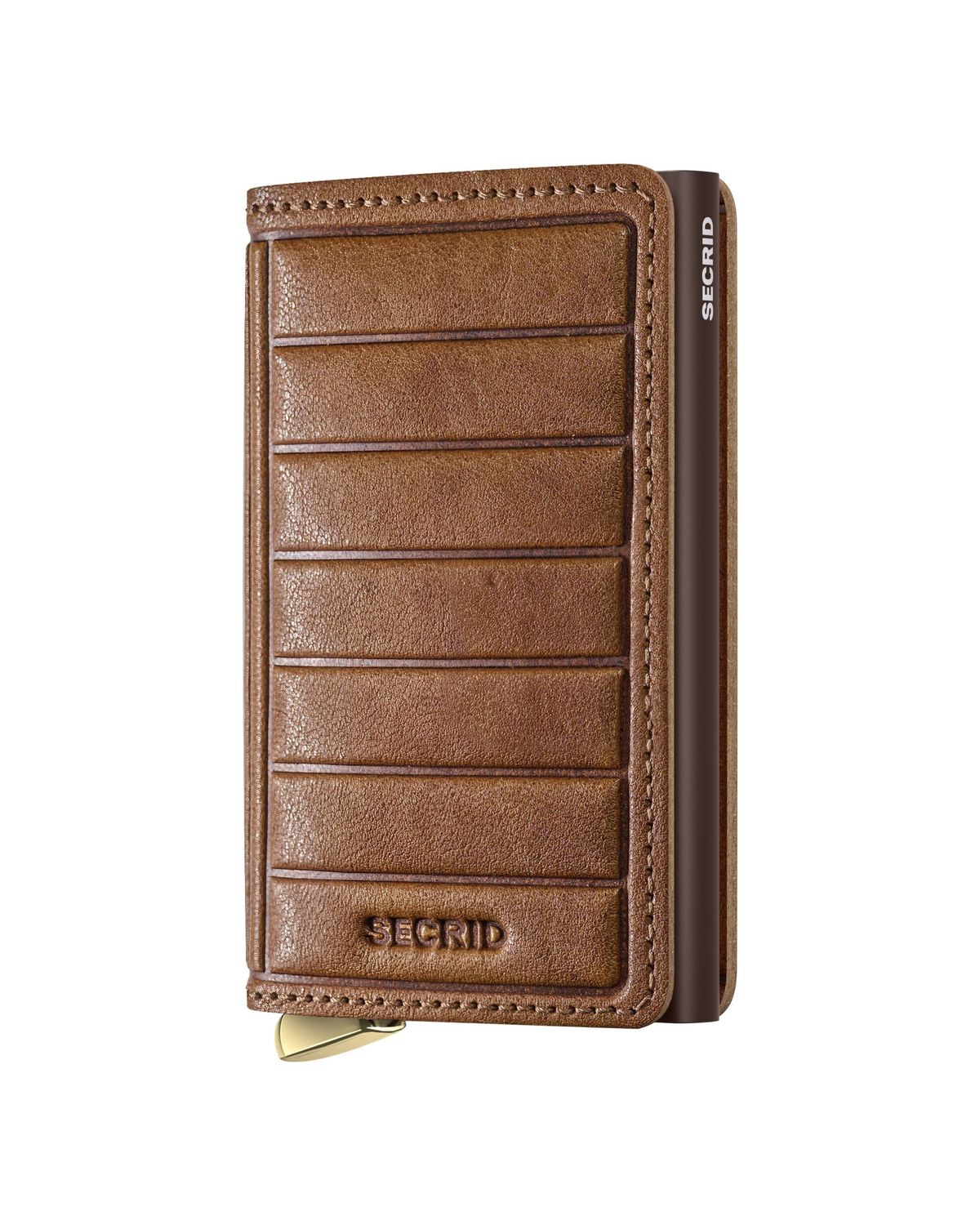 SEl / PREMIUM+ SLIMWALLET - EMBOSS LINES COGNAC