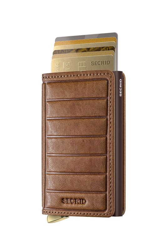 SEl / PREMIUM+ SLIMWALLET - EMBOSS LINES COGNAC