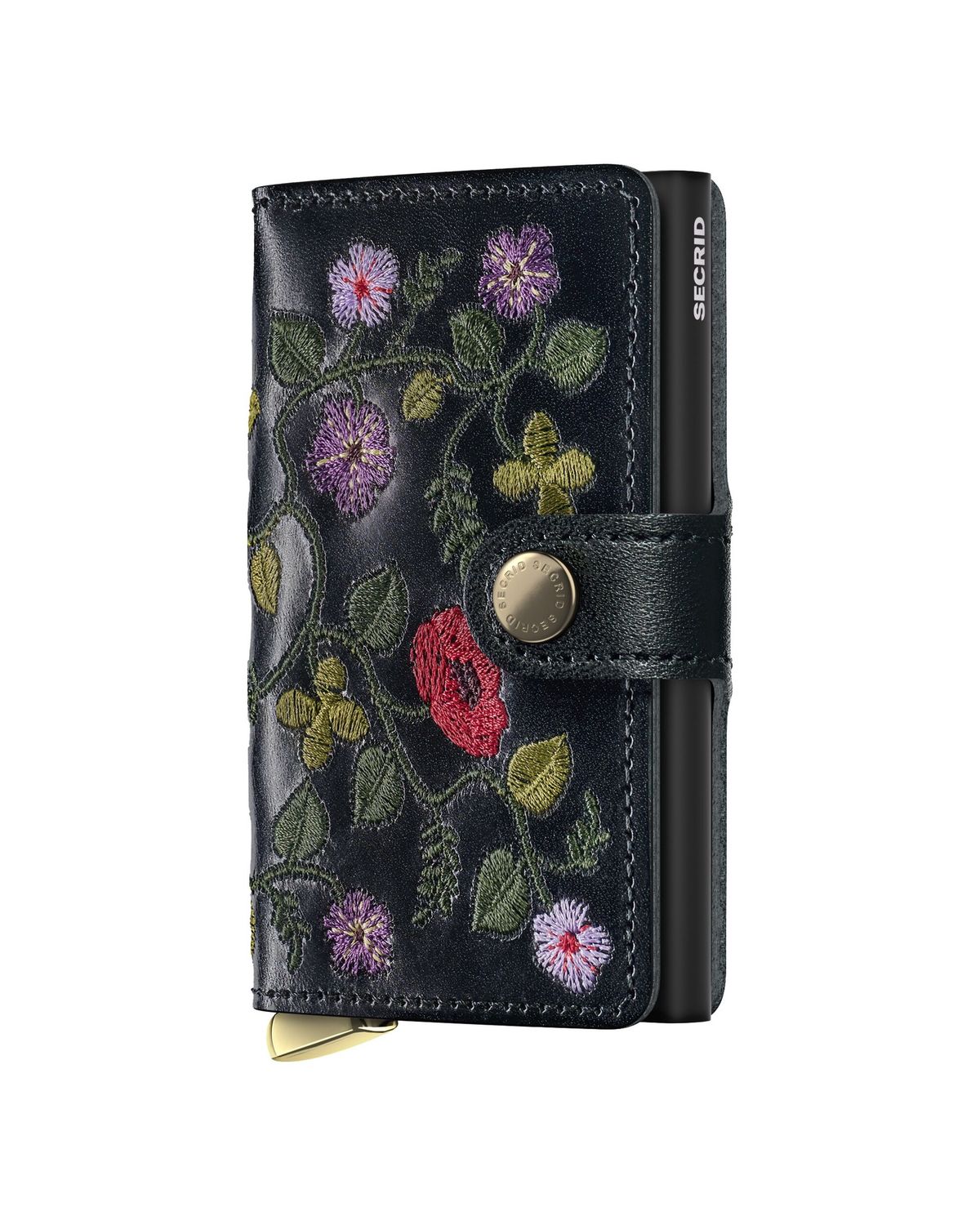 MSt / PREMIUM+ MINIWALLET STITCH - FLORAL BLACK