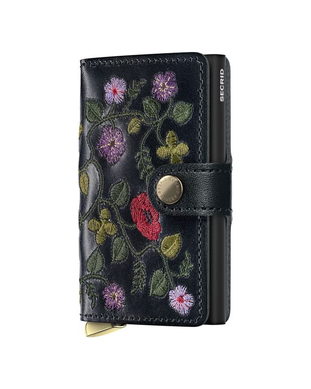 MSt / PREMIUM+ MINIWALLET STITCH - FLORAL BLACK