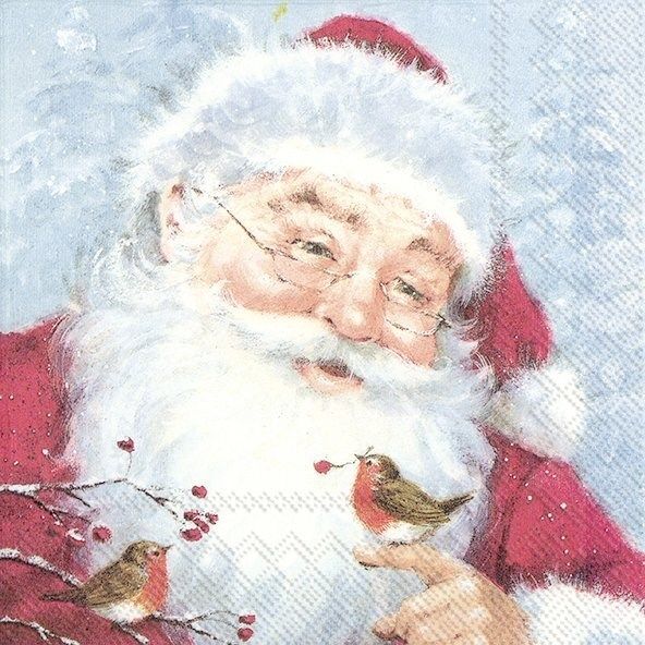C835200 - COCKTAIL NAPKIN / FRIENDLY SANTA